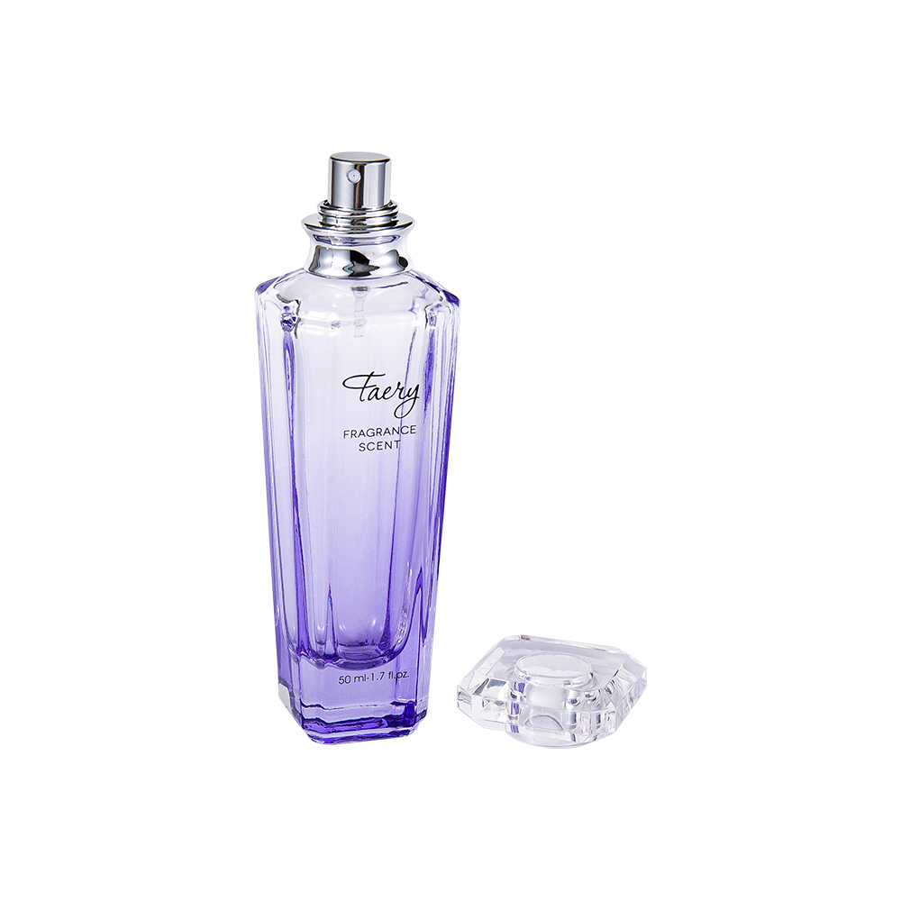 GC4199-WJ399 Flacon de parfum din sticlă colorată 50ML cu capac teșit SURLYN transparent