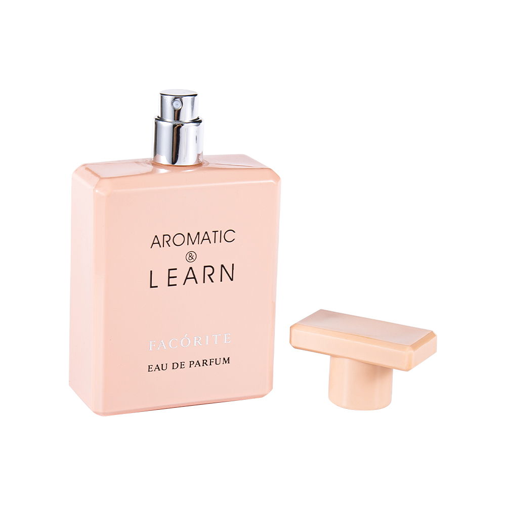 KY1490-WJ2155 Flacon de parfum din sticlă, dreptunghiulară, acoperită, imprimată, cu capac strălucitor