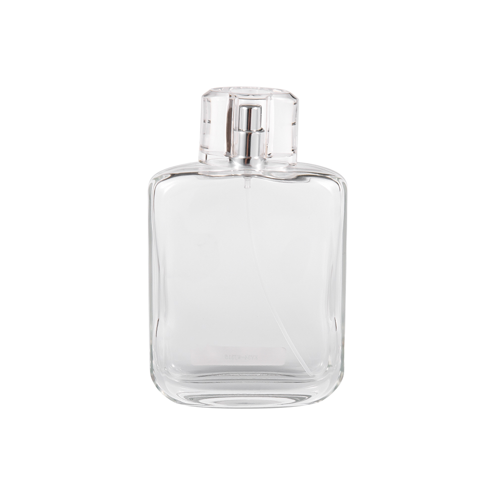KY34-WJ315 Flacon de parfum din sticlă transparentă de 100 ml cu capac transparent din plastic SURLYN