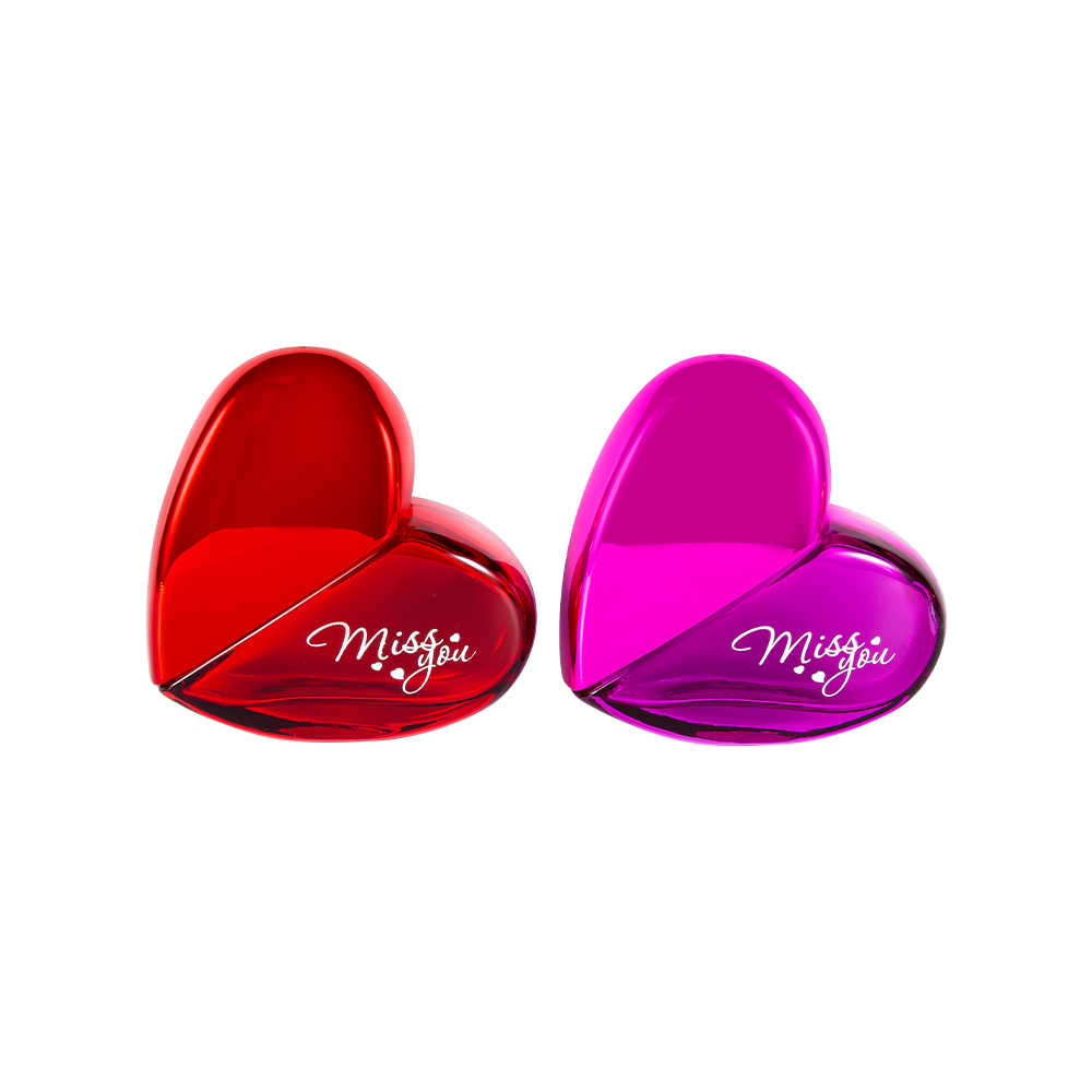 GC102-WJ797 Flacon de parfum din sticlă în formă de inimă de 100 ml cu capac din plastic PP UV