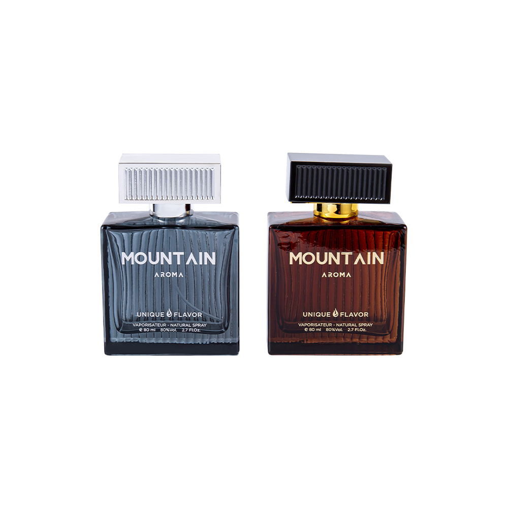 GC4311-WJ2092 Flacon de parfum din sticlă cu dungi verticale de 80 ml cu capac cu dungi din plastic ABS