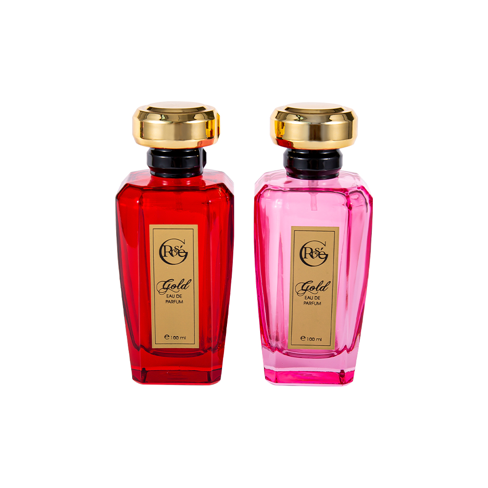 KY1602-WJ2432 100ML roșu roz flacon de sticlă de parfum cu capac de parfum în formă personalizată