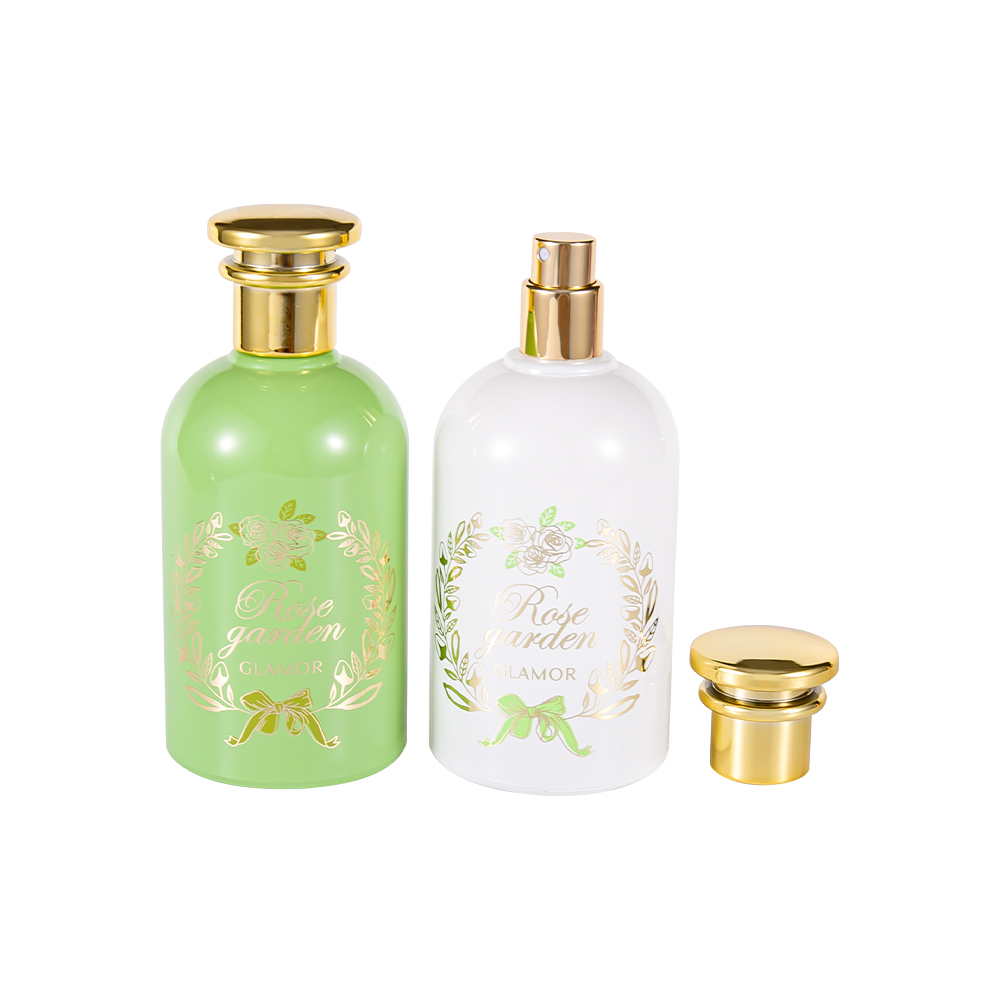 GC336-WJ2420 Set de sticle de parfum cu ștanțare la cald de 100 ml cu capac din PP auriu UV