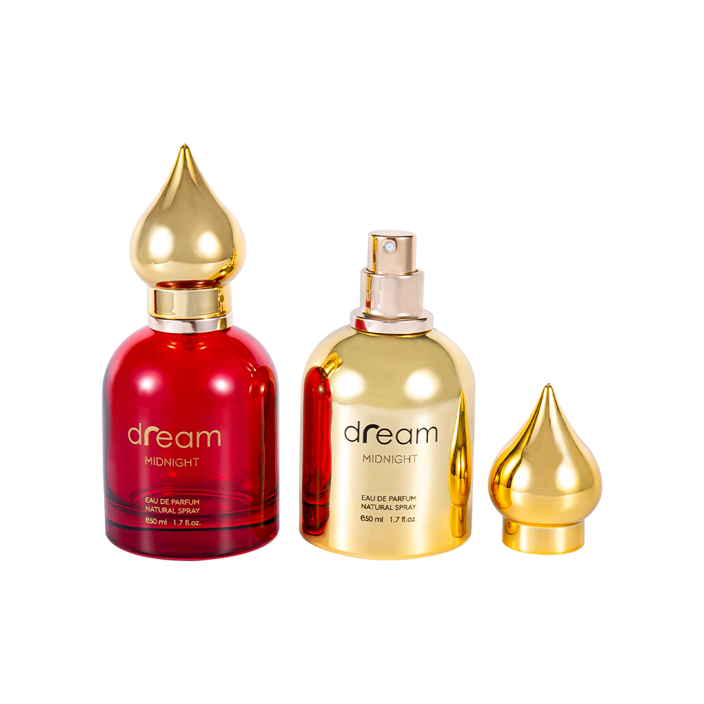 GC4085-WJ832 Set de sticle de parfum cu model arab 50ML cu capac de parfum cu model arabesc UV auriu