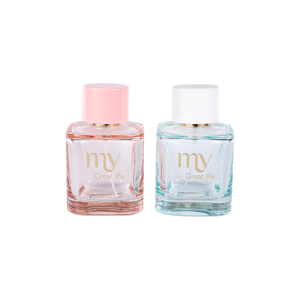 GC4569-WJ2463 Set de sticle de parfum acoperite 100ML cu ștanțare la cald PP ABS capac de parfum din plastic