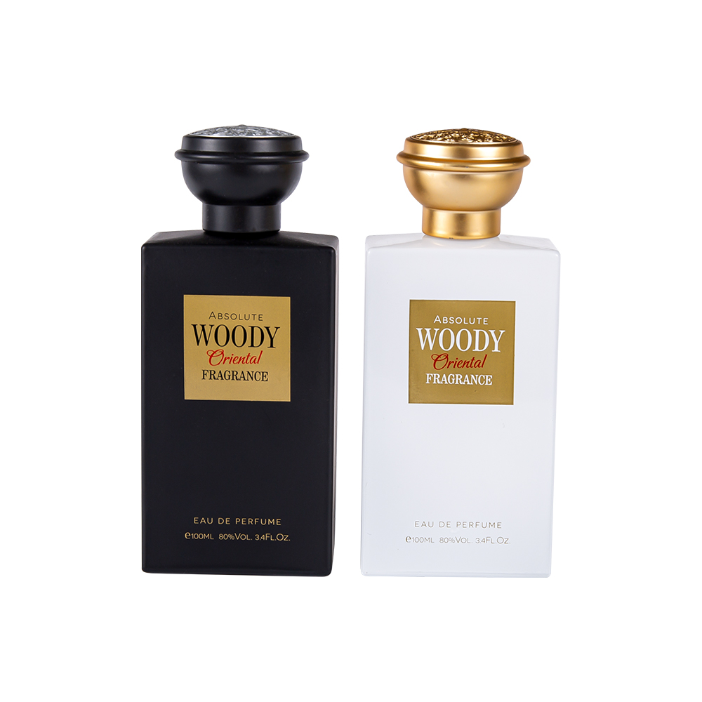 KY2034-WJ2204 Set capac pentru sticla de parfum premium alb-negru mat 100ML stil arab