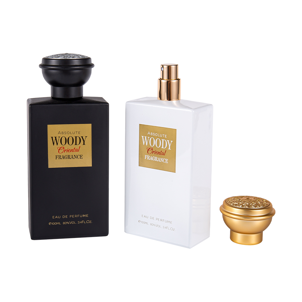 KY2034-WJ2204 Set capac pentru sticla de parfum premium alb-negru mat 100ML stil arab