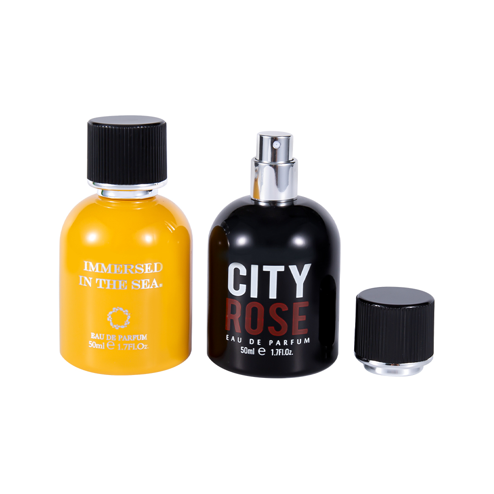 GC4464-WJ2339 Flacon de parfum din sticlă decorativ nou-nouț, cu capac negru de parfum