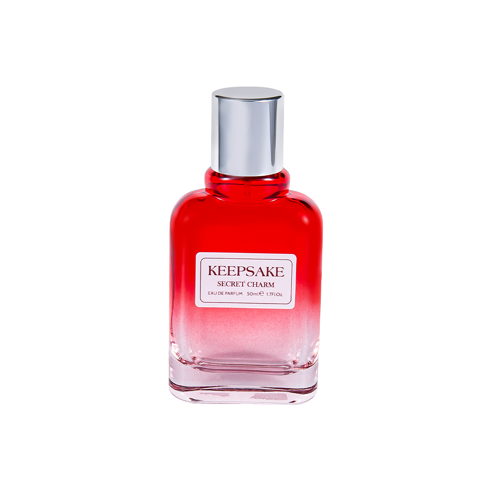 KY861-WJ412 Flacon de parfum din sticlă, nou-nouț, de 50 ml, cu capac argintiu strălucitor